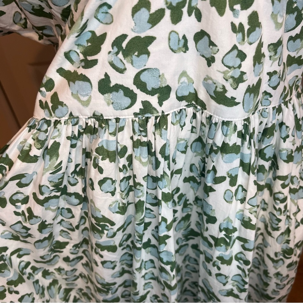Crown & Ivy, society social /NWT Green Maxi Dress puffy sleeve tie back, Size 12 - Picture 8 of 16